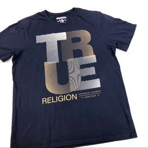 True Religion Jeans T shirt Navy Blue size Large